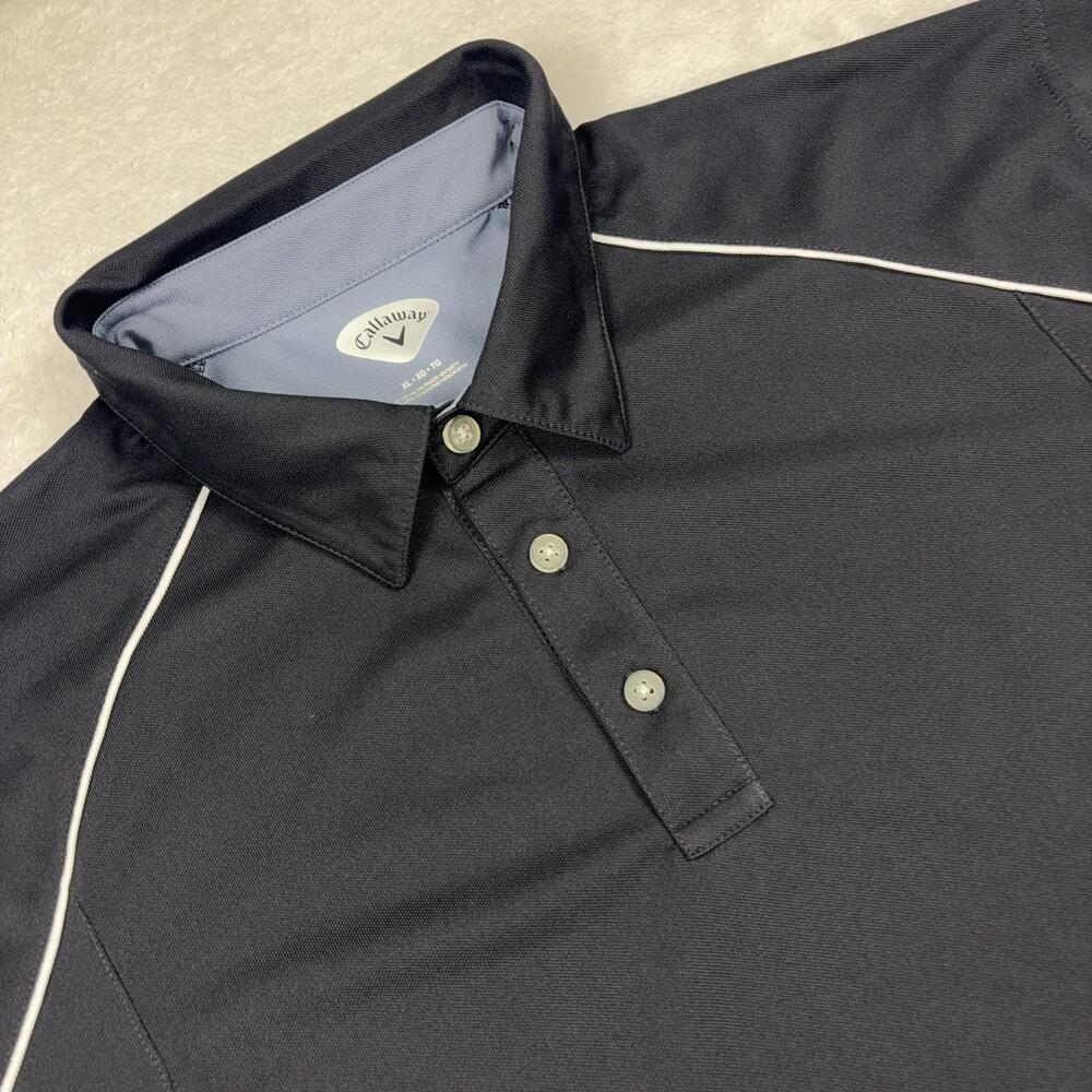 Callaway Golf Short Sleeve Polo Shirt Mens XL Black Moisture Wicking Breathable